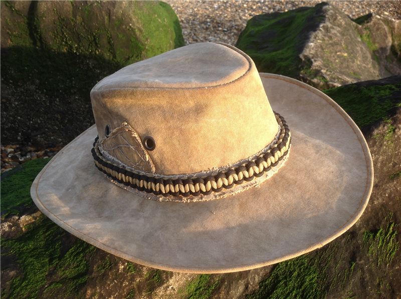 Olive & Black Paracord Hatband with turks head sliding knot Standard