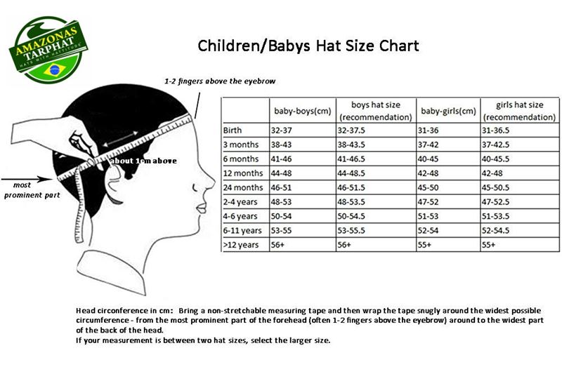 Amazonas Tarphat Childrens sizing chart